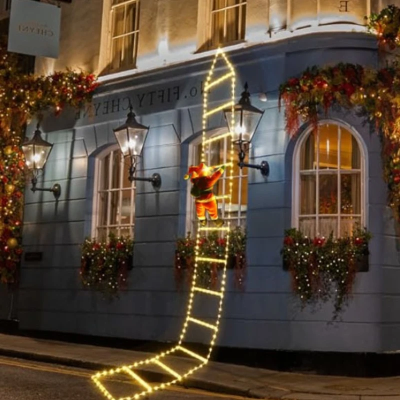 Homylad™ Christmas Ladder Decoration Lights With Santa Claus