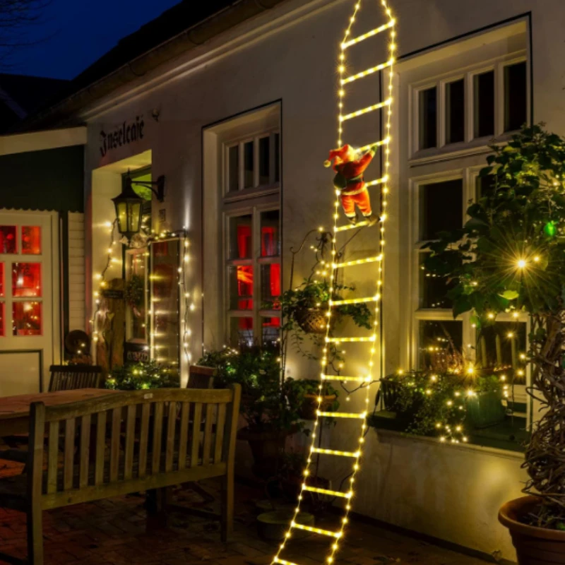 Homylad™ Christmas Ladder Decoration Lights With Santa Claus