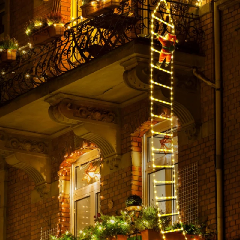 Homylad™ Christmas Ladder Decoration Lights With Santa Claus